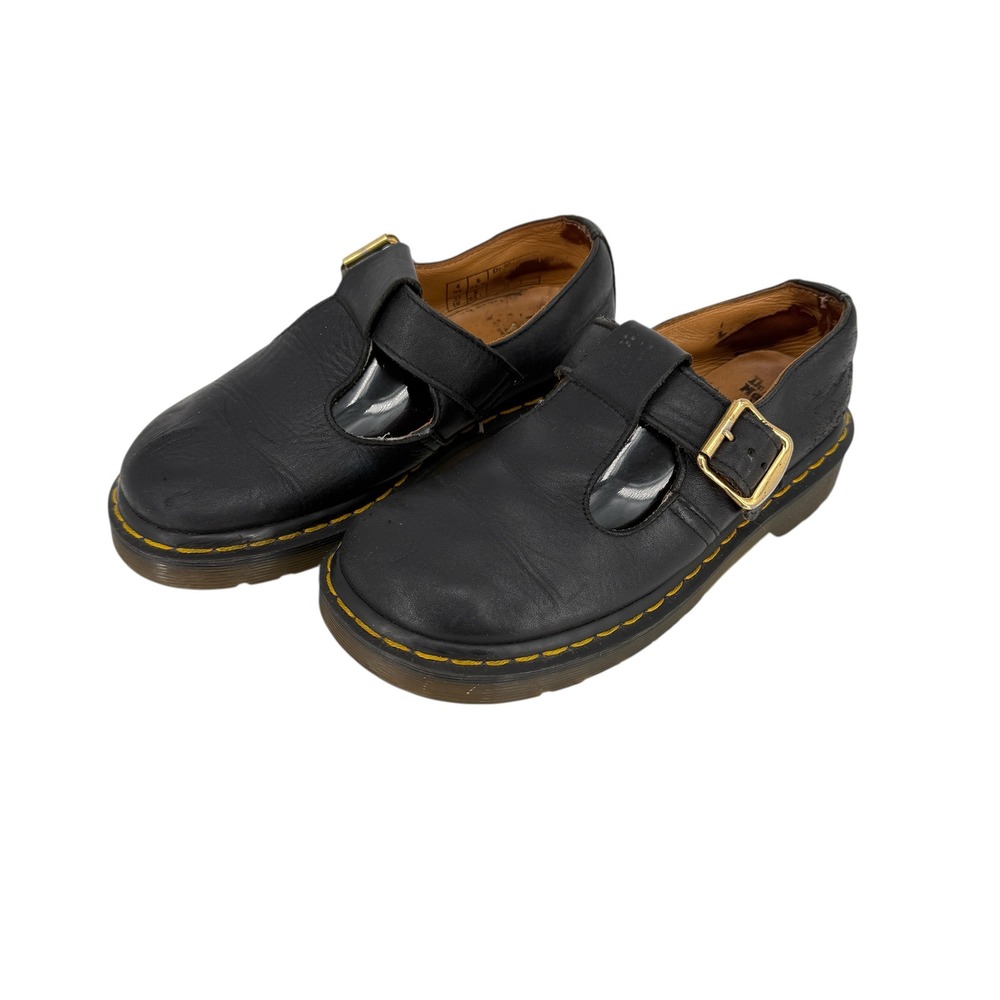 Dr. Martens 8065 Black Leather Double Strap Mary Jane Shoes Womens 6 EU 37